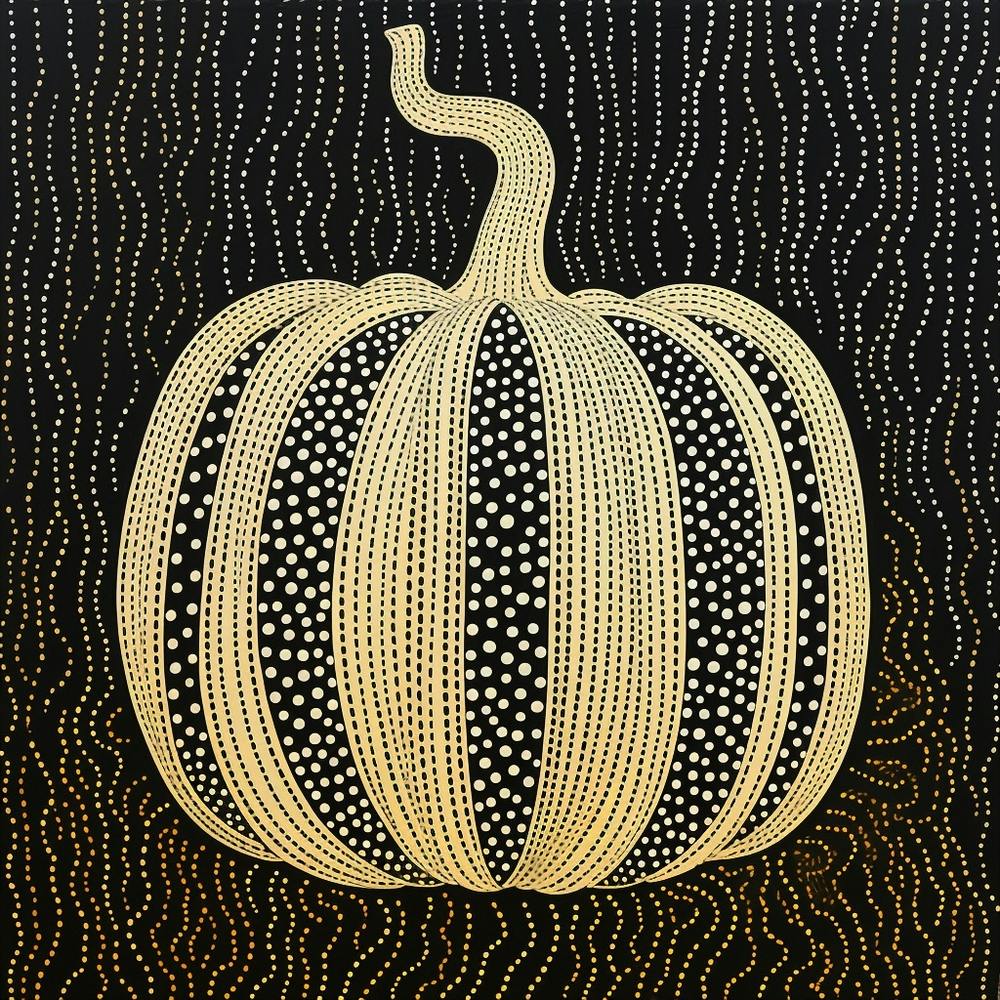 Yayoi Kusama Inspired Pumpkin Black And Orange 12