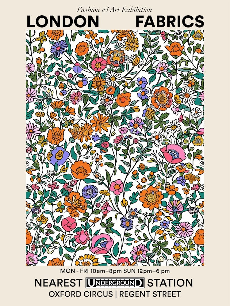 Poster Blossom Bounty London Fabrics Floral Pattern 1