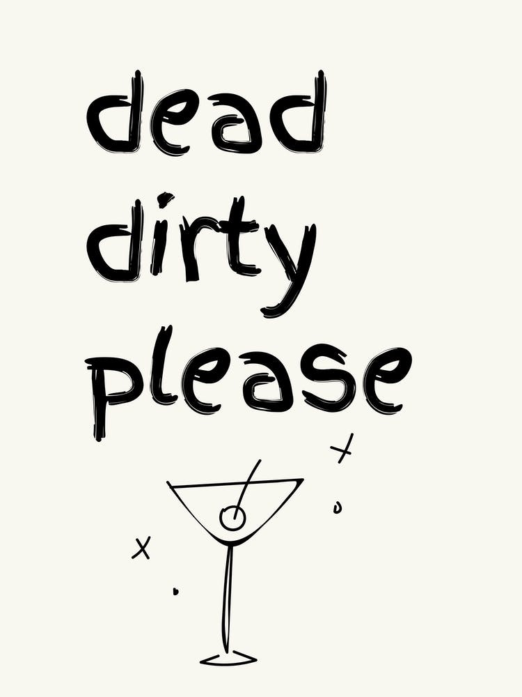 Dirty Martini Black Poster