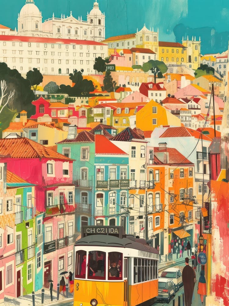 Lisbon   Retro Collage Style 4