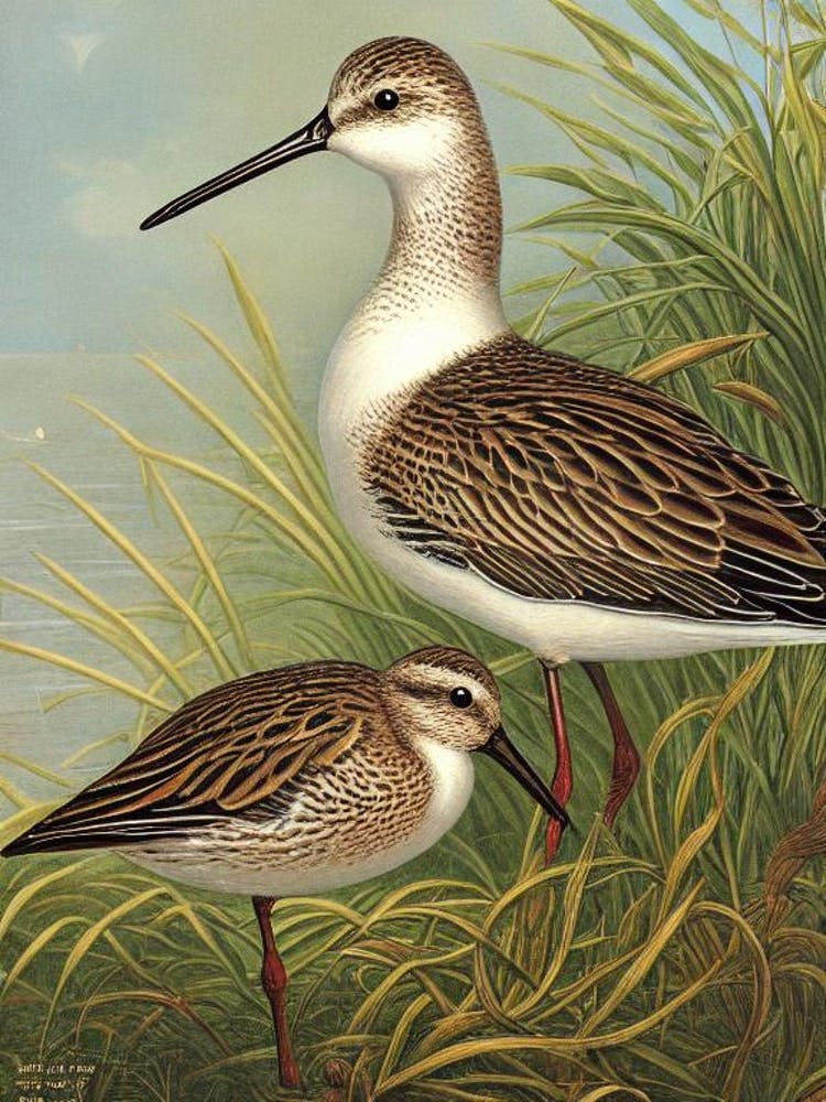 Dunlin Haeckel Style Vintage Illustration Bird