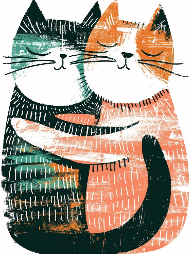 Two Cats Hugging 7