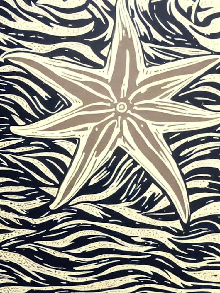 Starfish Linocut