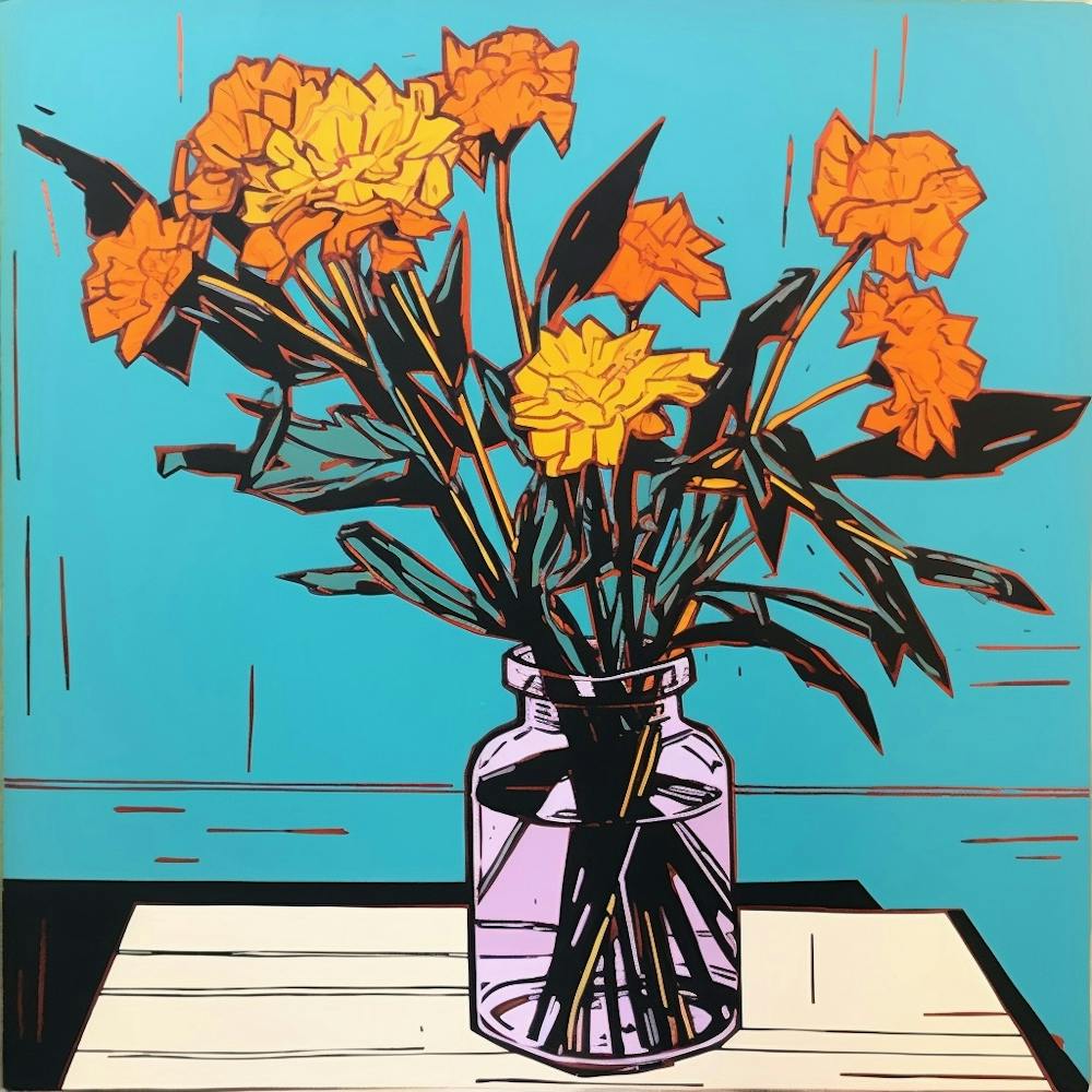 Calendula 2 Pop Art Illustration Square