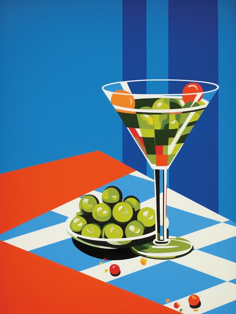Geometric Olive Martini