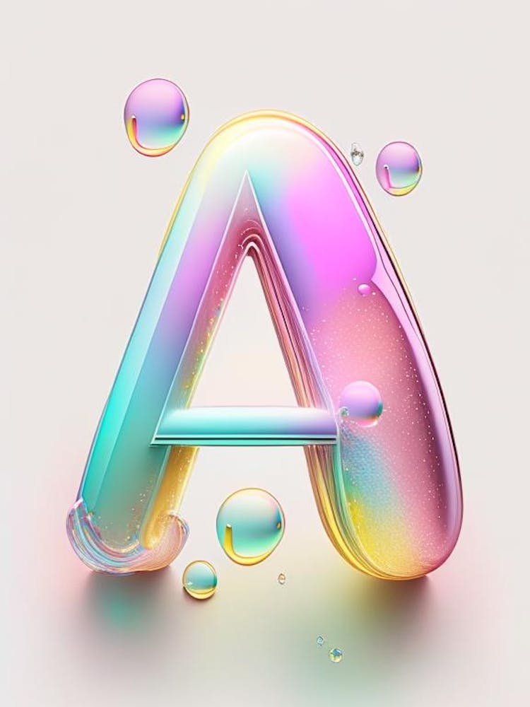 A, Alphabet Bubble Rainbow 3
