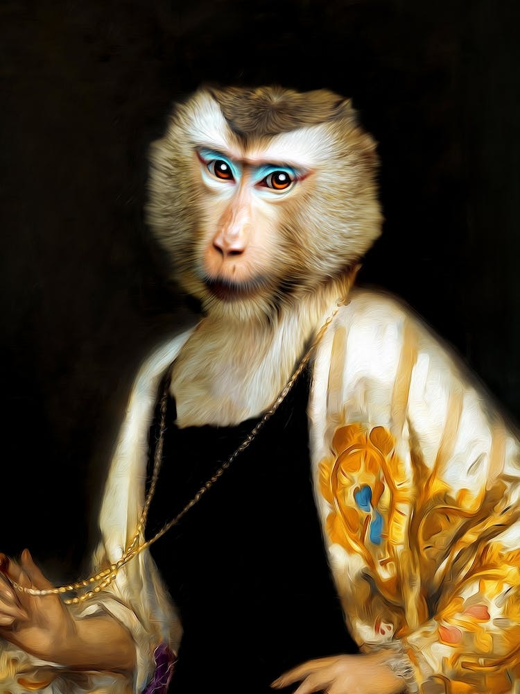 Lady Mona The Monkey Pet Portraits
