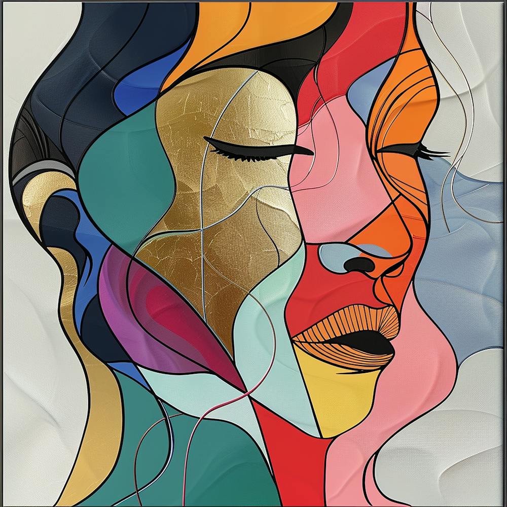 Abstract Woman'S Face 5 - colorful cubism, cubism, cubist art,    abstract art, abstract painting  city wall art, colorful wall art, home decor, minimal art, modern wall art, wall art, wall decoration, wall print colourful wall art, decor wall art, digital art, digital art download, interior wall art, downloadable art, eclectic wall, fantasy wall art, home decoration, home decor wall, printable art, printable wall art, wall art prints, artistic expression, contemporary, modern art print