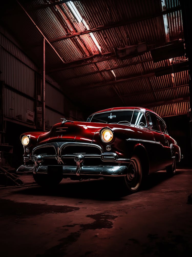 Classic Car In A Garage 4