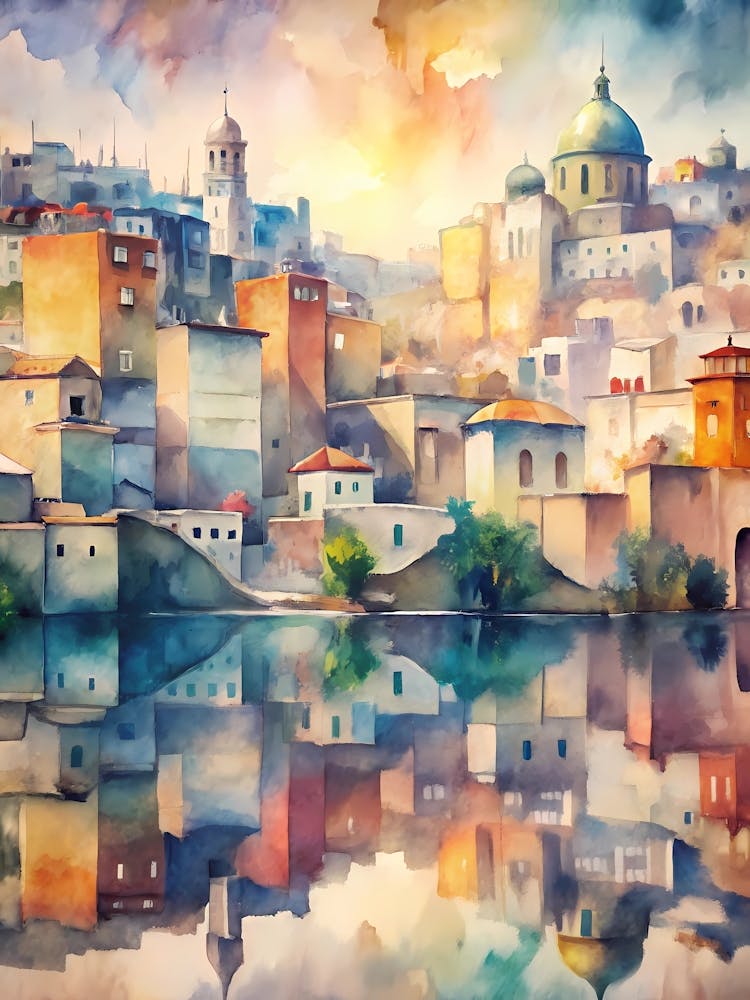 Watercolor Of A City