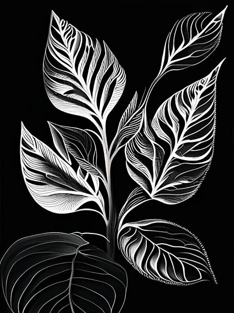 Wild Indigo Leaf Linocut