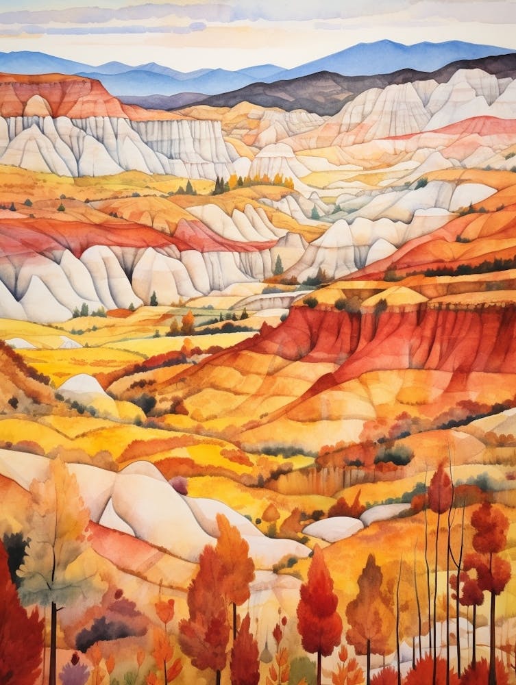 Autumn National Park Painting Greme National Park Turkey 2