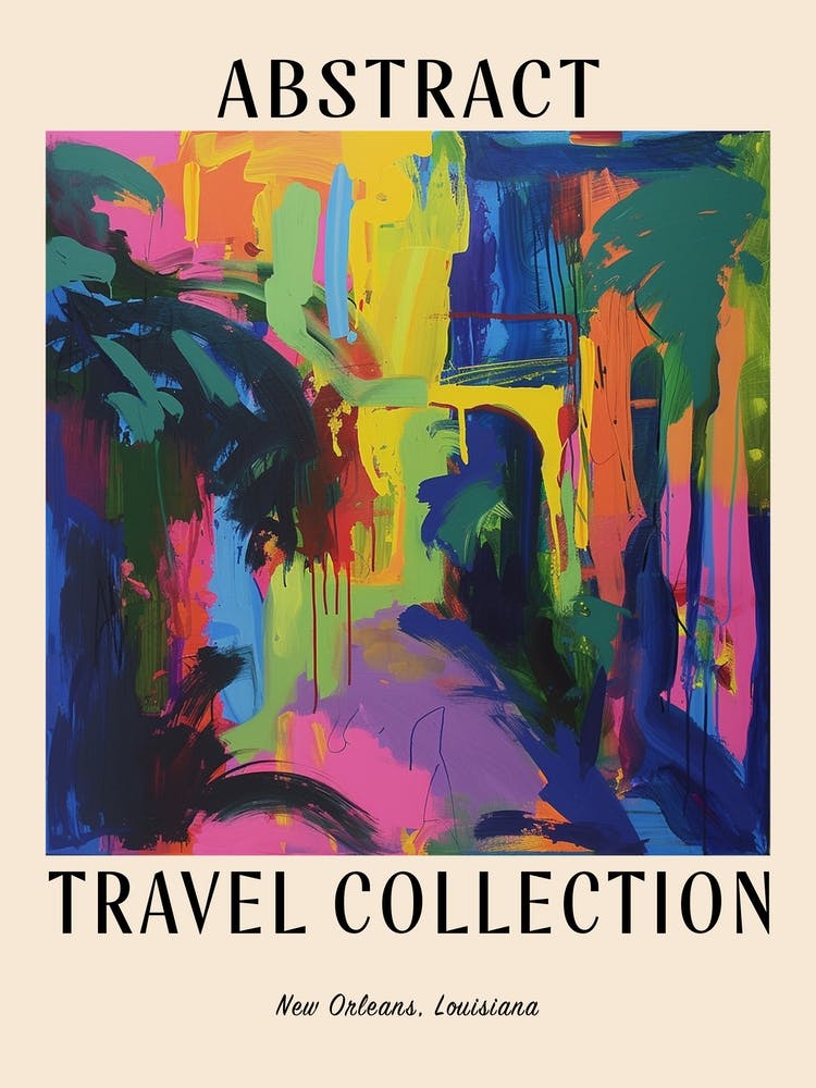 Abstract Travel Collection Poster New Orleans Louisiana 3
