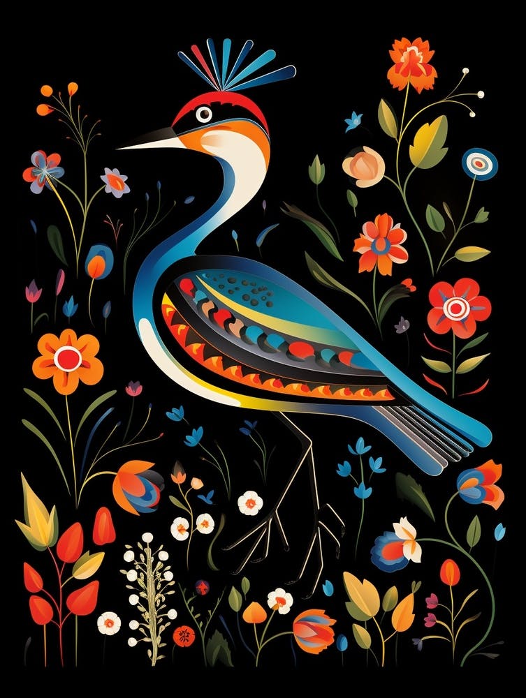 Folk Bird Illustration Lapwing 1