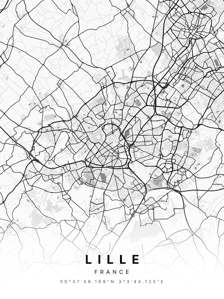 Lille Frankreich Weiße Karte