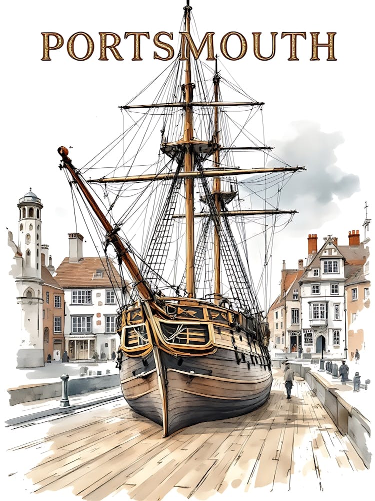 Portsmouth Retro Vintage Travel V 02
