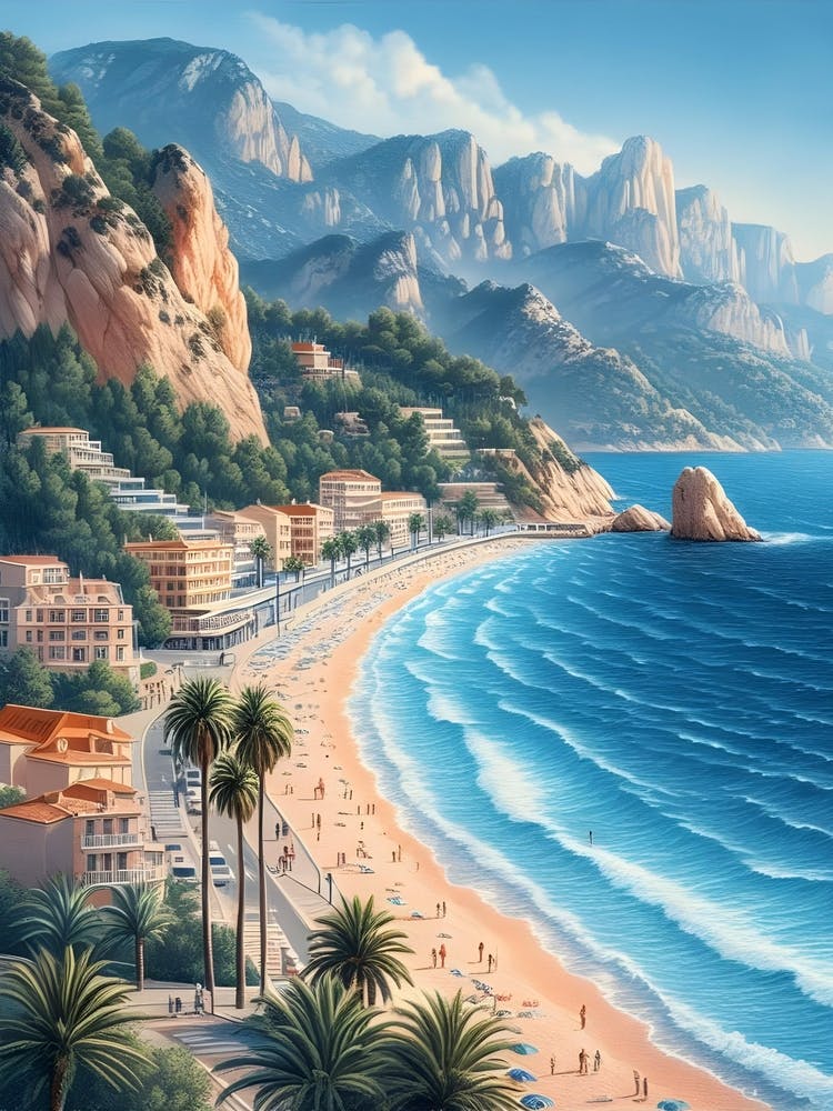 Cote D Azur travel poster wall art print