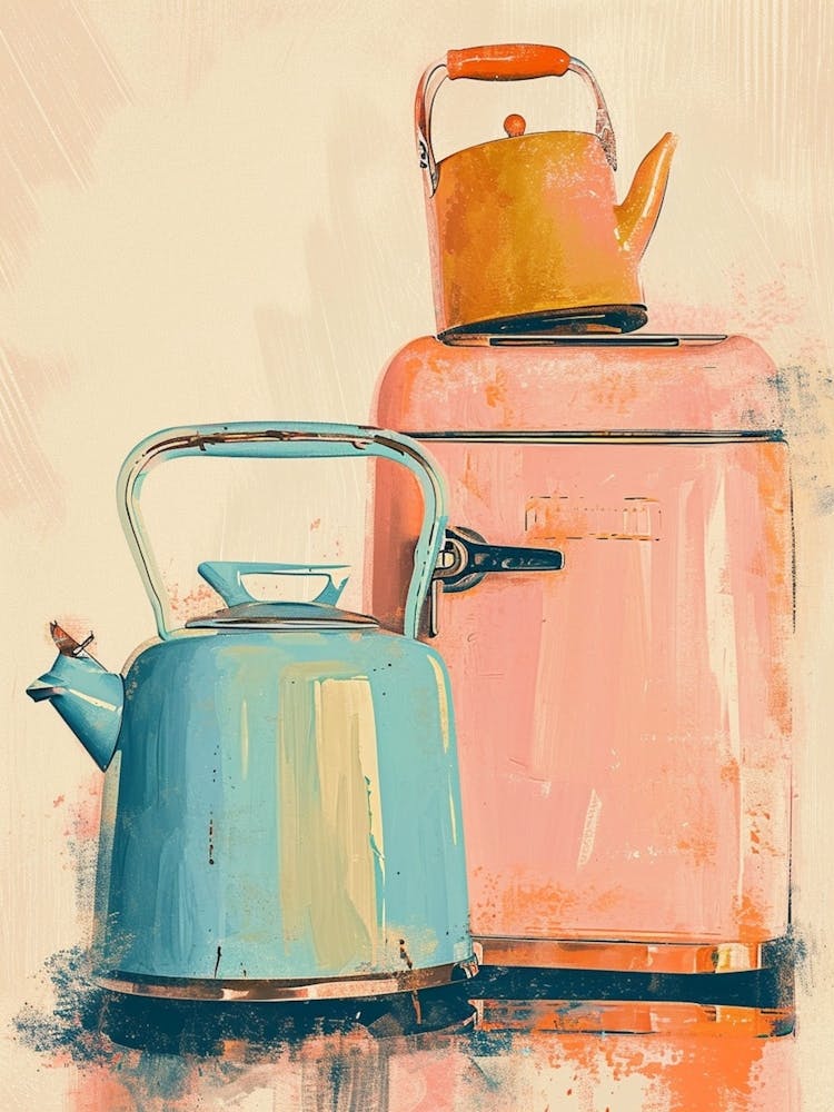 Retro Kitchen Appliances Painting