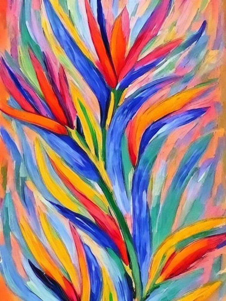 Oiseau de Paradis Style Matisse Fleur