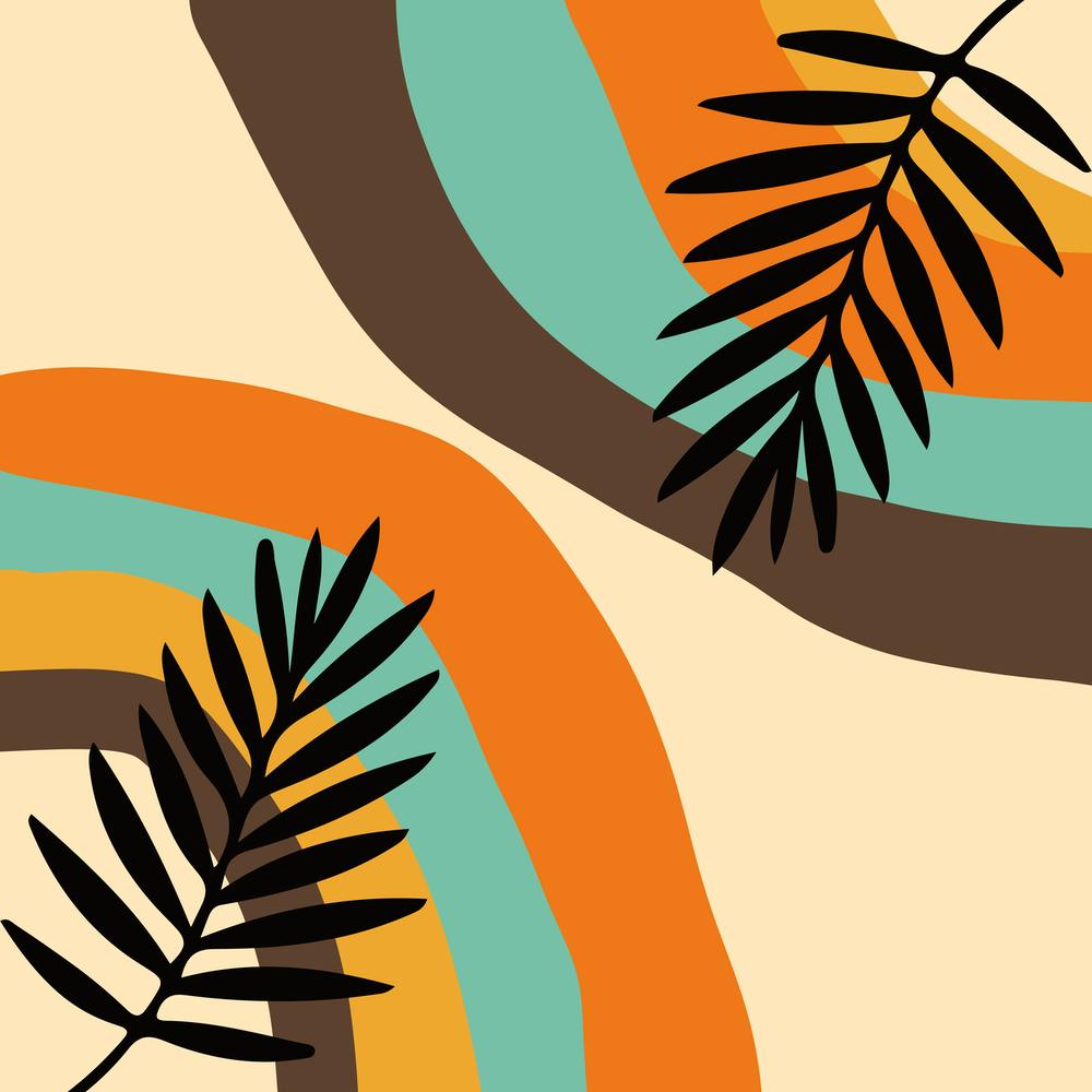 Palm Leaves And Waves