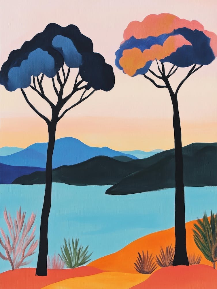 Two Trees At Sunset 1