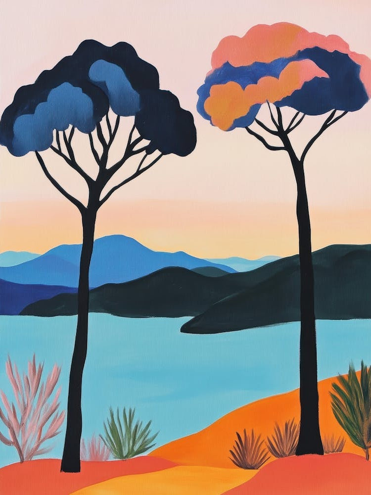 Two Trees At Sunset 1