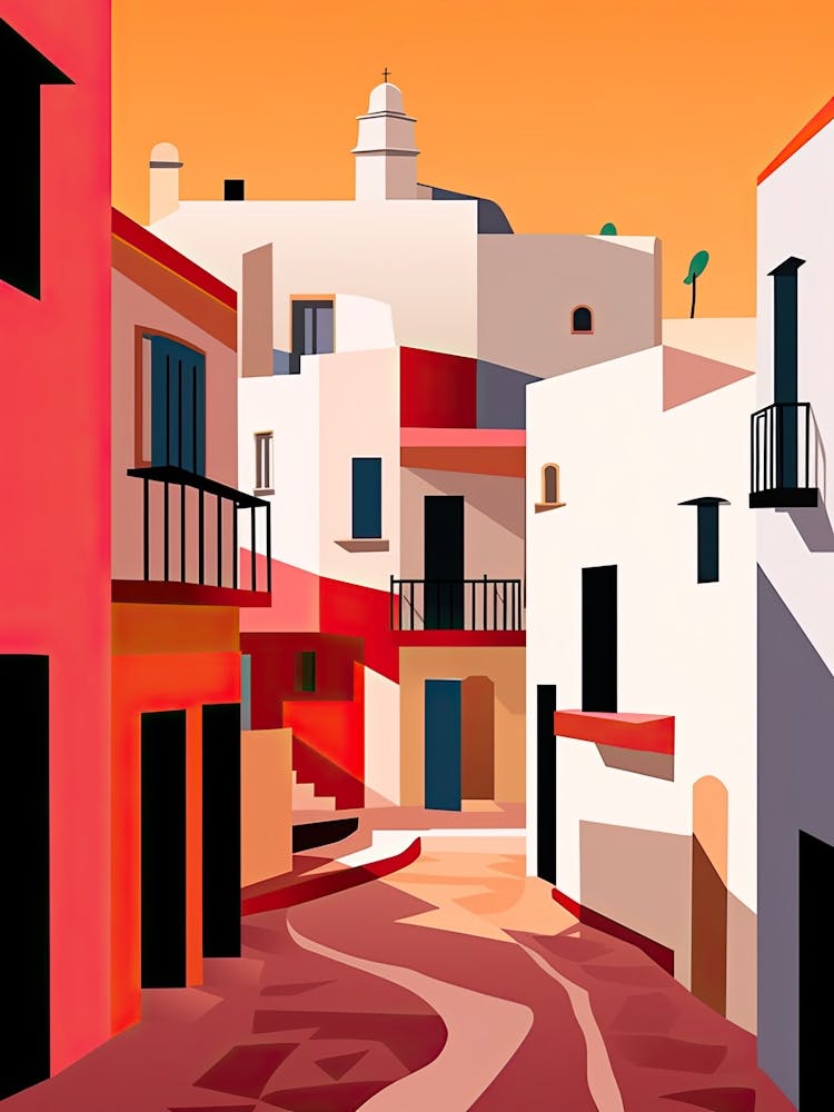 Algarve, Portugal, Bold Outlines 1