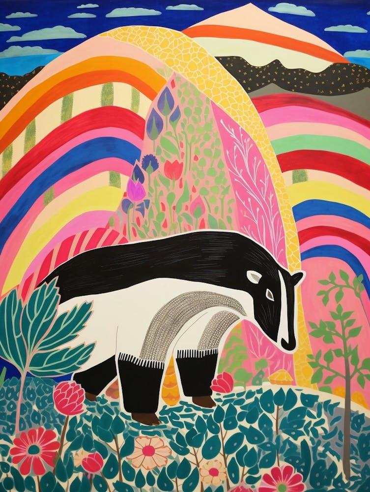 Maximalist Animal Painting Badger 4