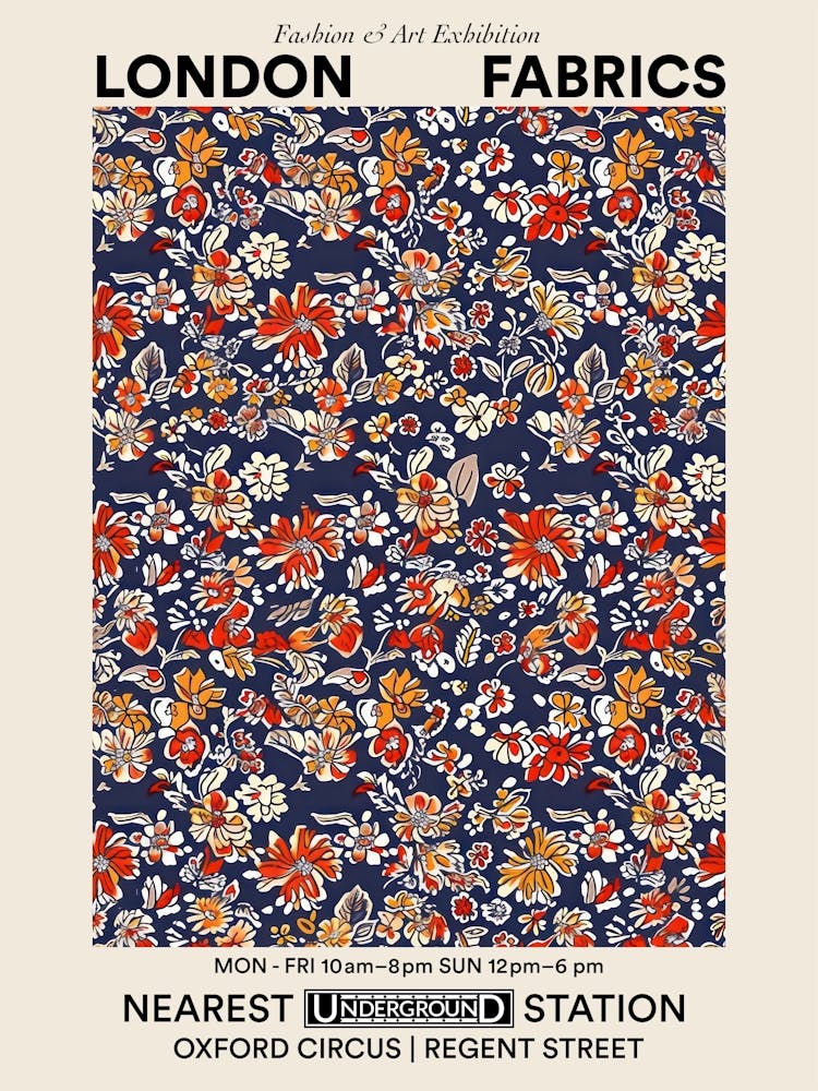 Poster Iris Impress London Fabrics Floral Pattern 5