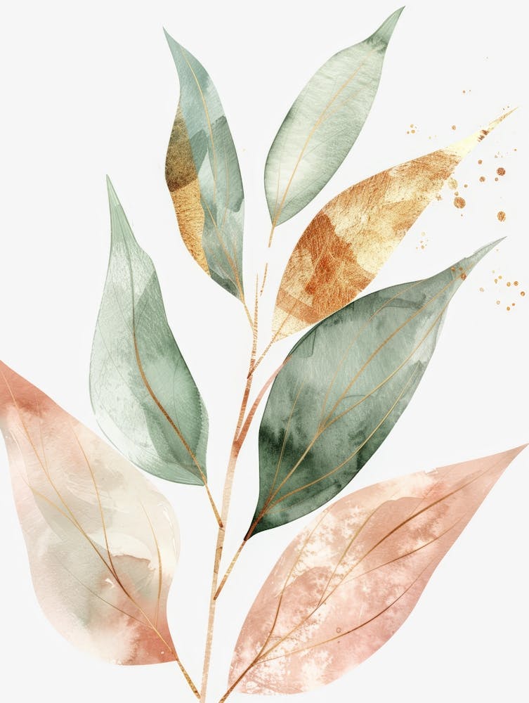 Aquarell-Blattgemälde 1