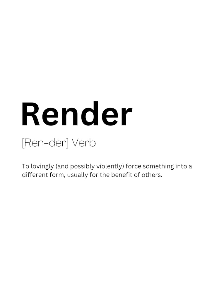 Sentences Using Rending Render Definition Meaning 1 Art Print by Kaigozen – Fy!