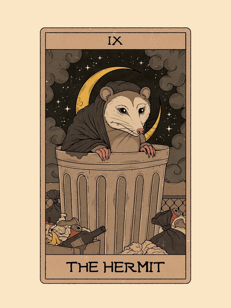 The Hermit - Possum Tarot