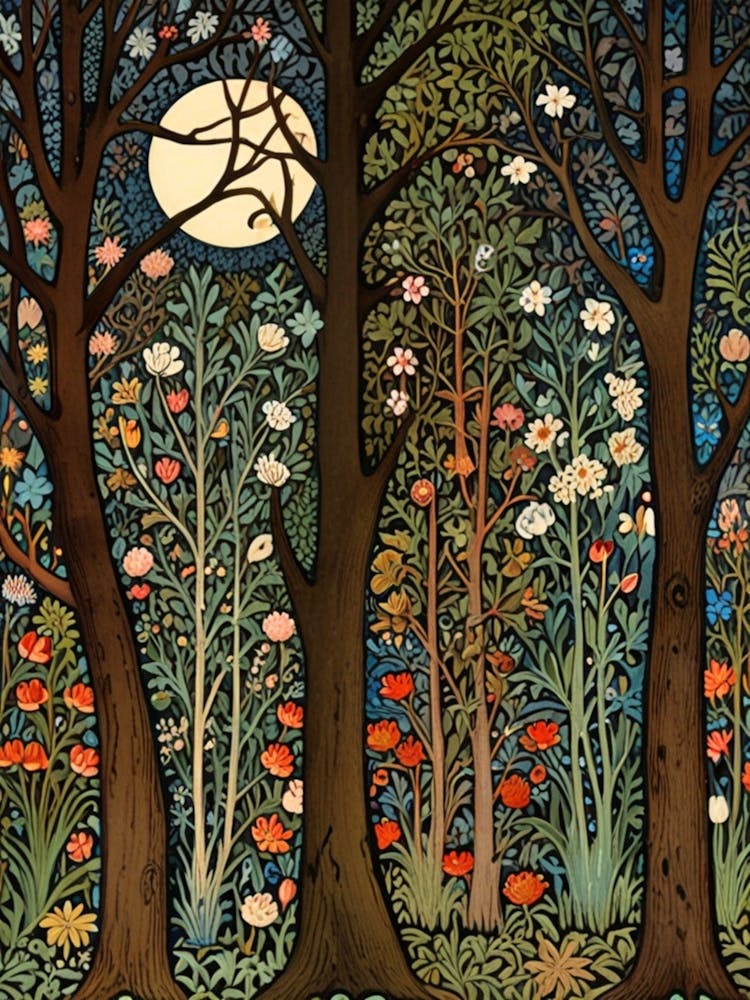 William Morris Moonlight In The Woods 45