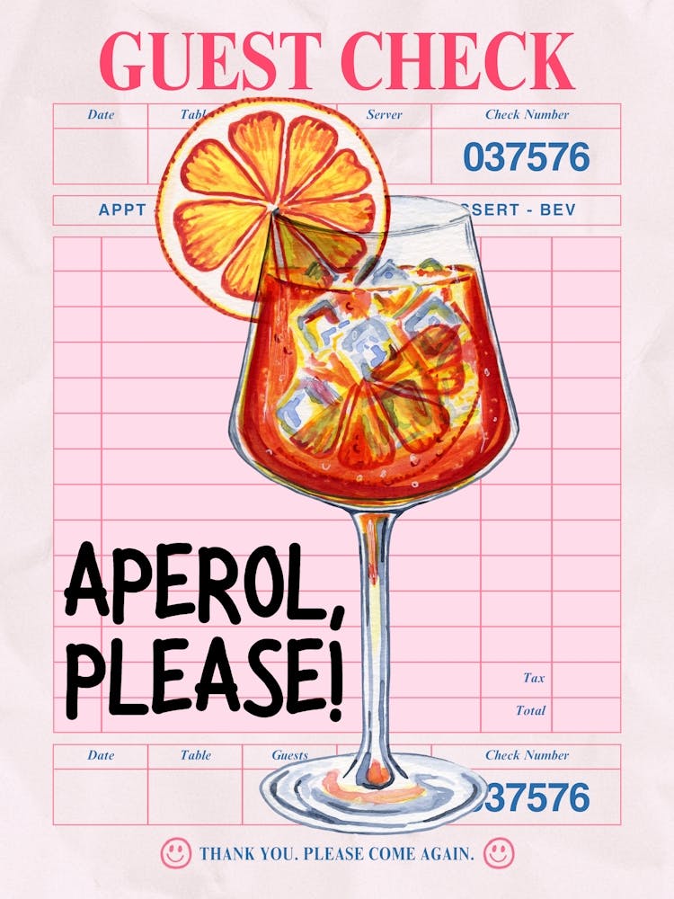 Aperol Please Guest Check Cocktail