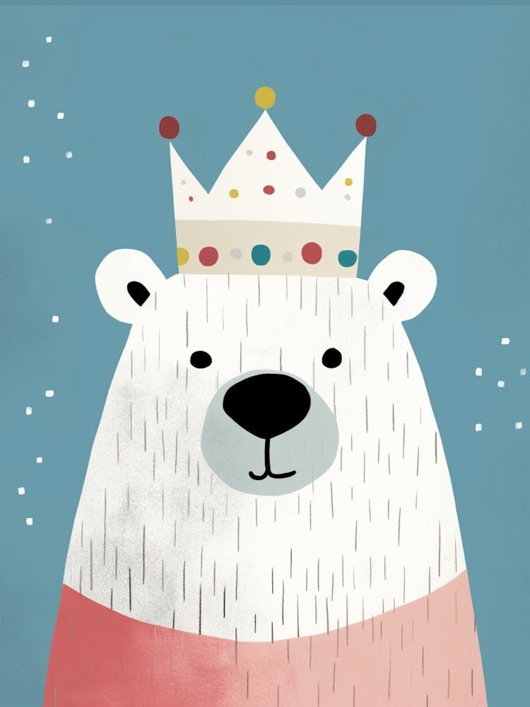 Little Polar Bear 1 Wearing A Crown
