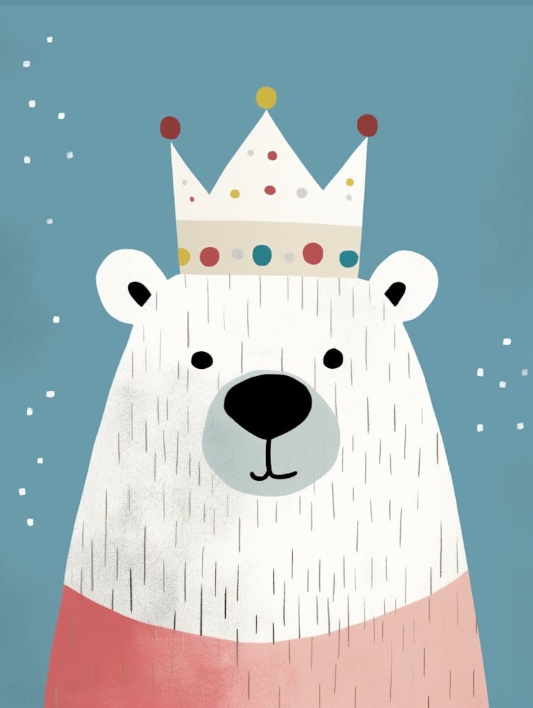 Little Polar Bear 1 Wearing A Crown