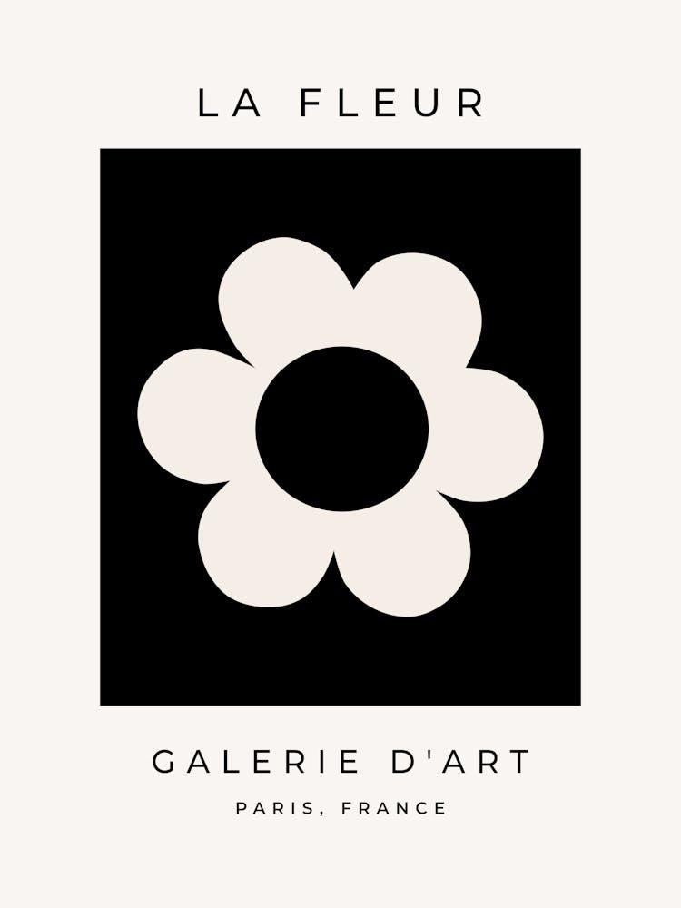 La Fleur | 06 – Retro Floral Black And White Flower