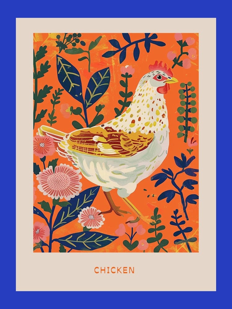 Spring Birds Poster Chicken 7