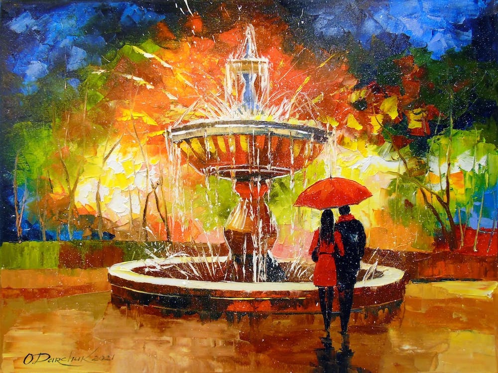 Romance at the fountain