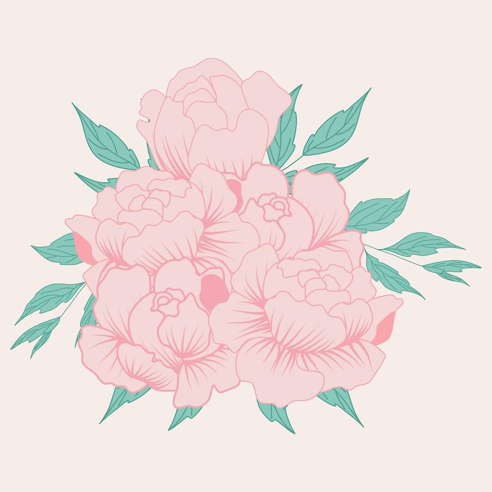 Peony Composition Square