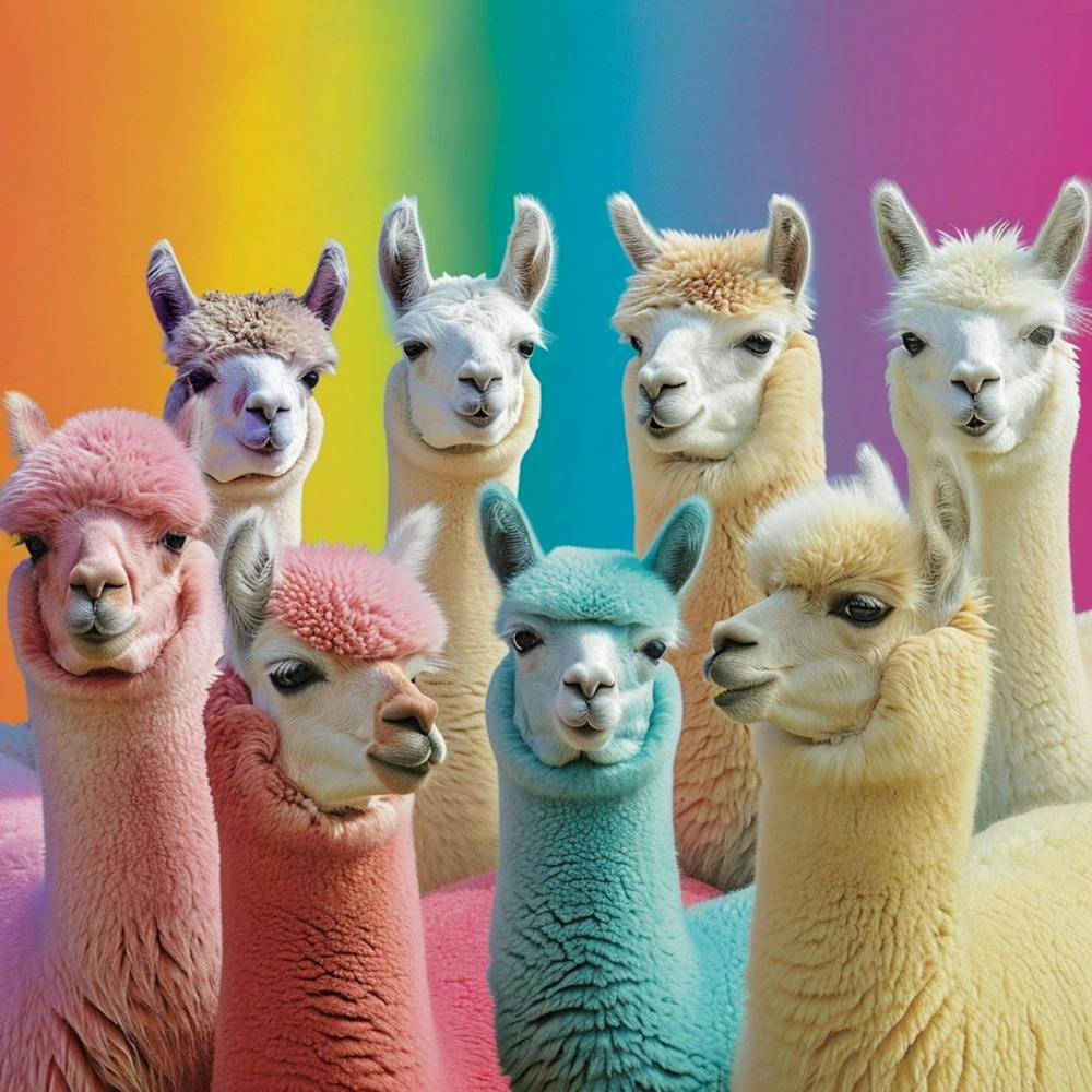 Rainbow Pastel Alpacas 1