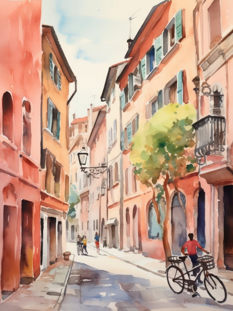 Modena, Italien Aquarellstraßen 4