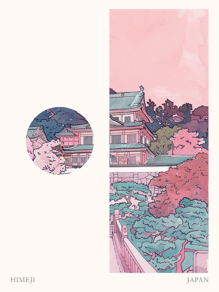 Himeji Japan 1 Cut Out Travel Poster