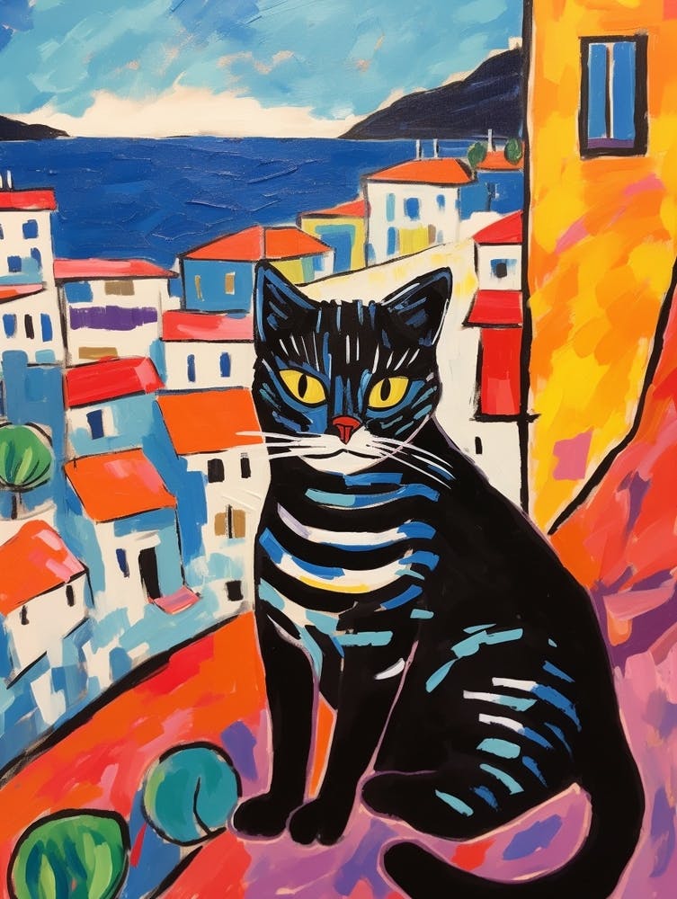 Painting Of A Cat In Marseille France 3
