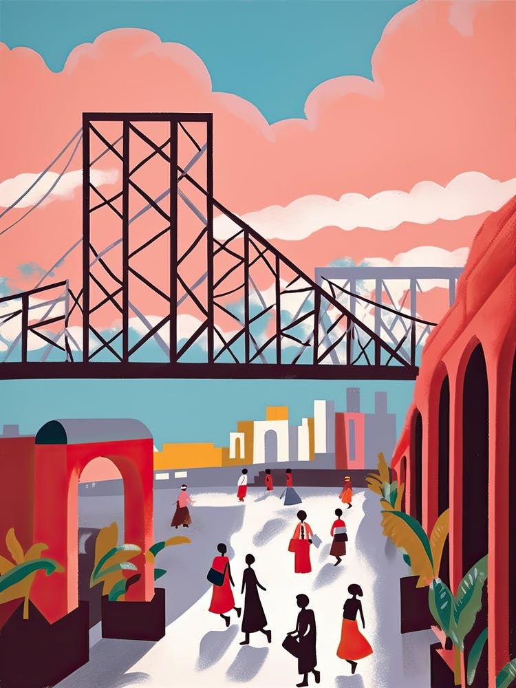 Howrah Bridge, West Bengal, India Colourful 3