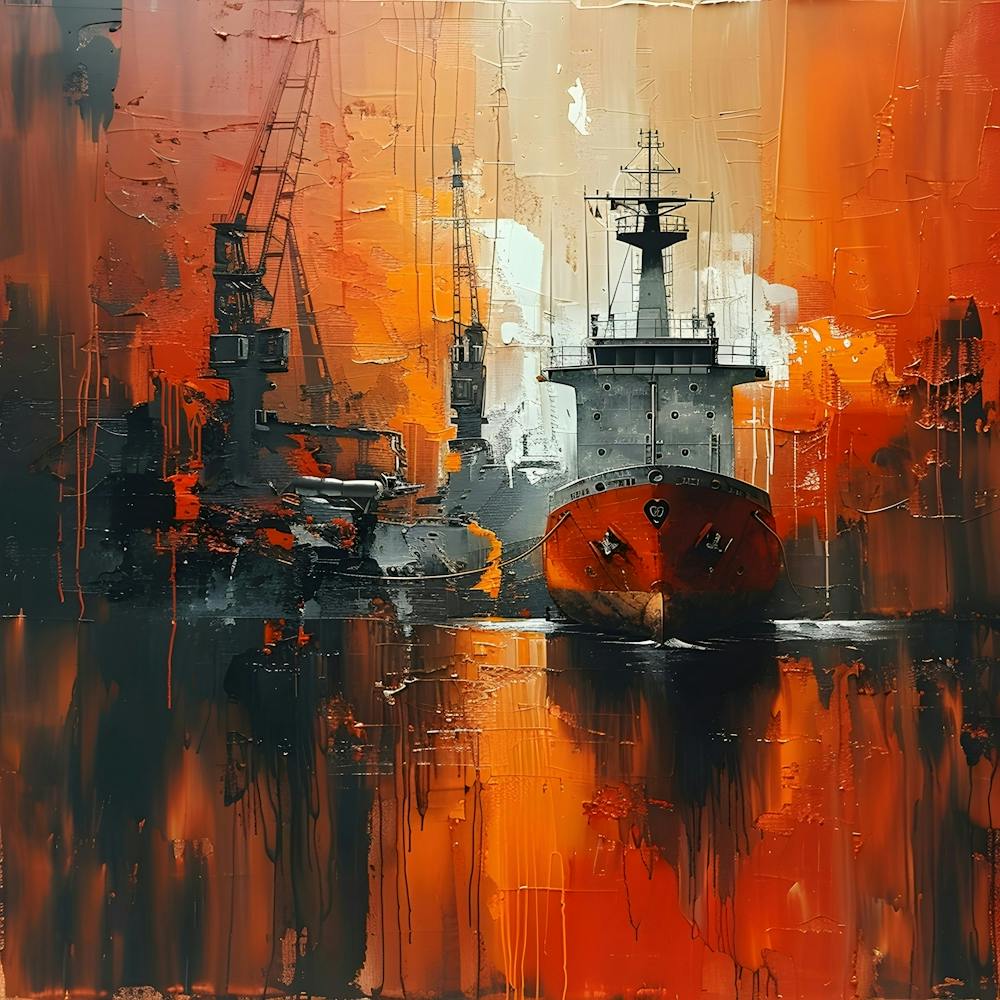 Ship In The Harbor red water, Abstract Expressionism, Minimalism, and Neo-Dada