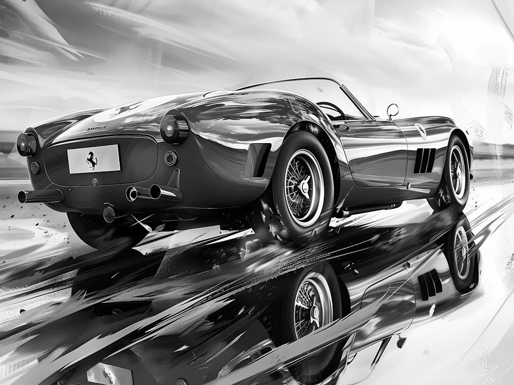 Black And White Sports Car 2