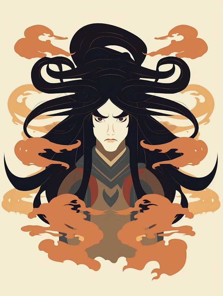 Japanese Fjin Wind God Illustration 1