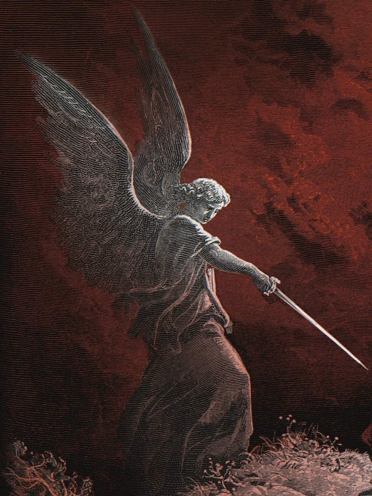 An Angel Appears to Balaam (detail) - Gustave Doré, 1880 HD Remastered Engraving