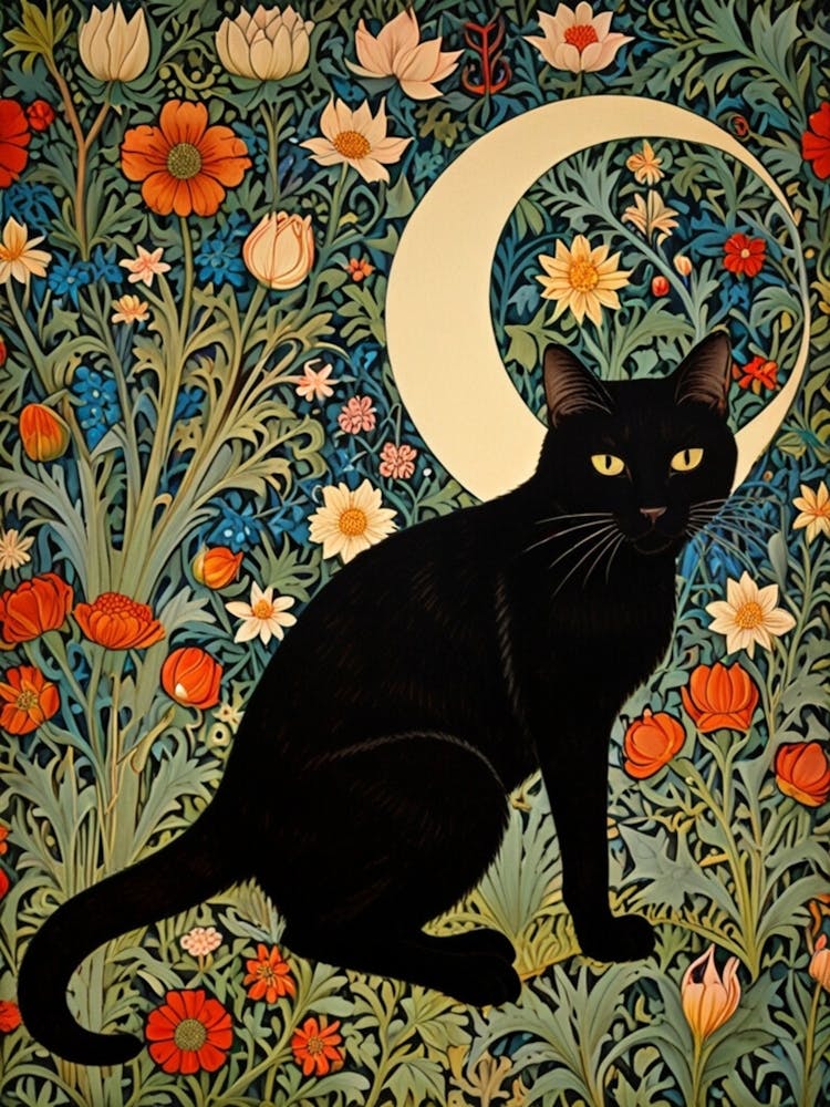 William Morris Black Cat In The Moonlight 33